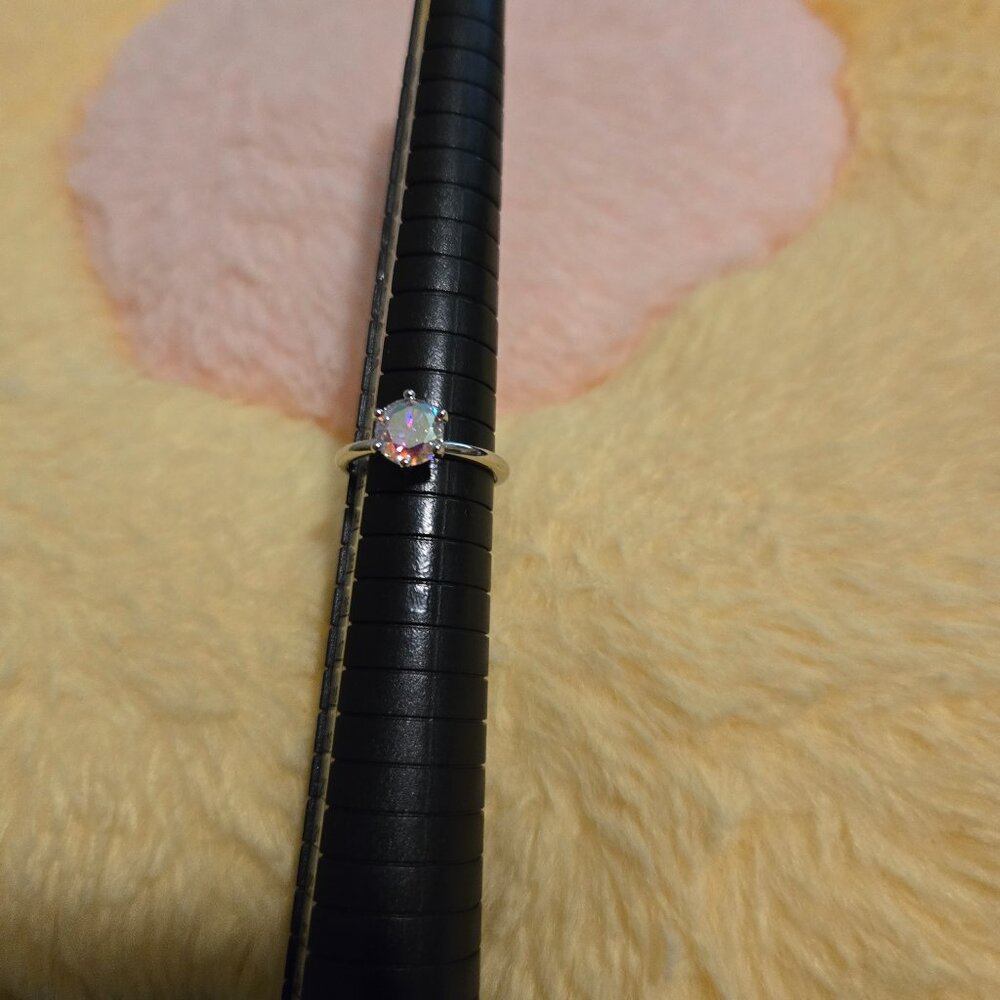New Beautiful Silvery Imitation Magical Mystic Topaz Ring SZ 6 1/2